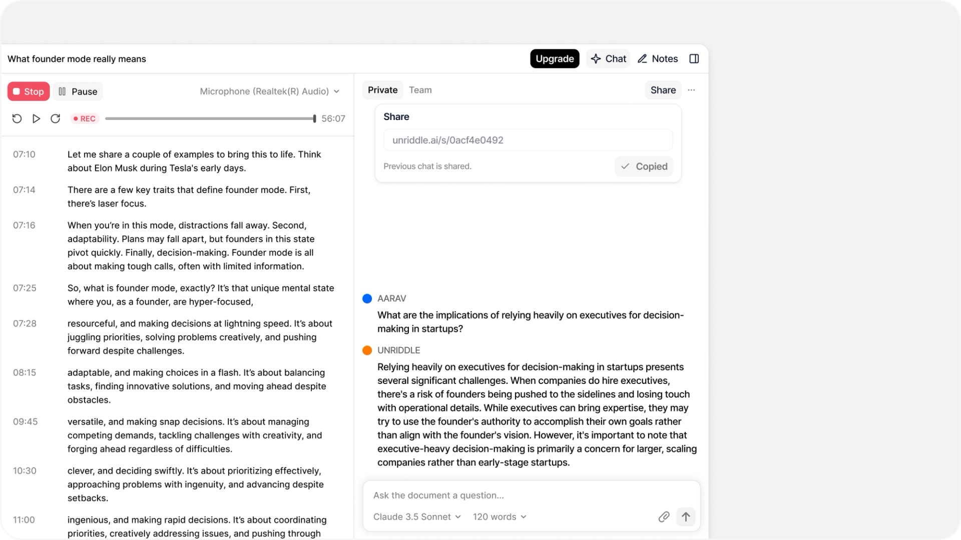 Chat sharing and easier research paper importing