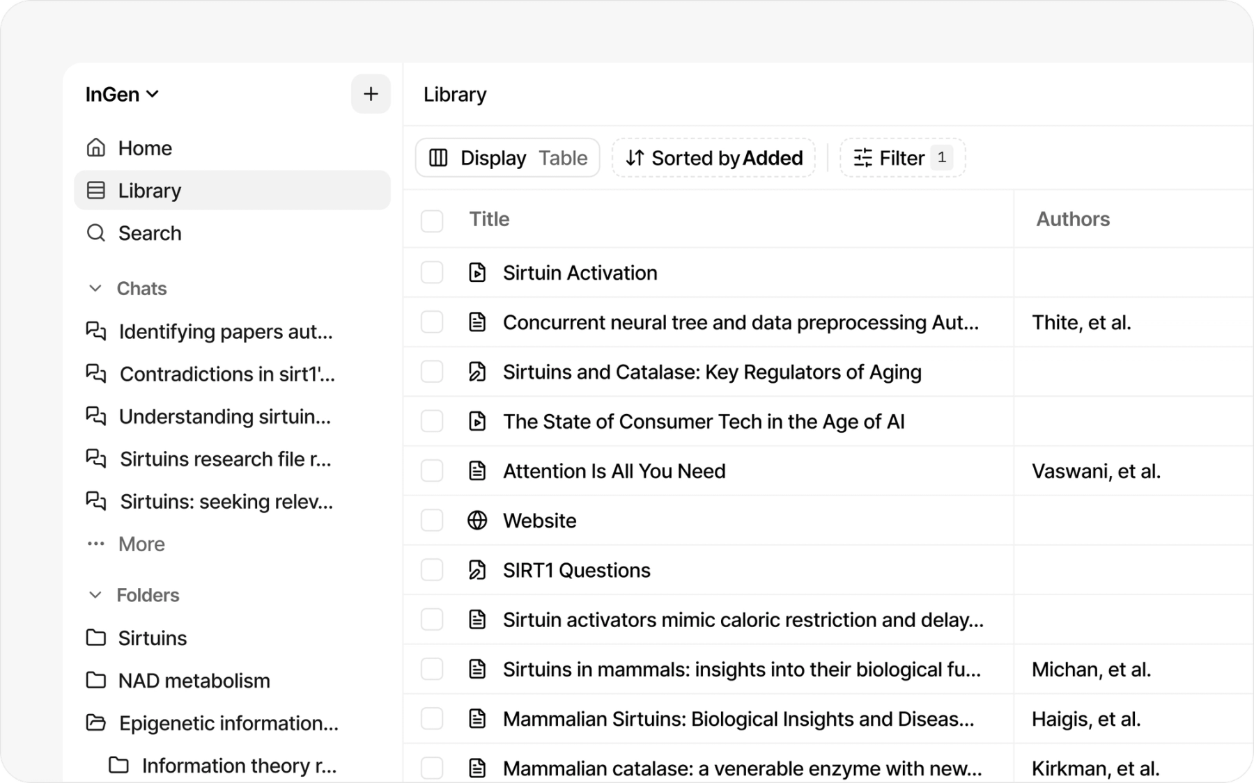 Anara 2.0 library page
