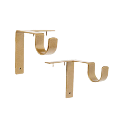 Kwik-Hang Single Curtain Rod Brackets, 1″, Gold