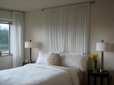 Bedroom Curtains as Headboards