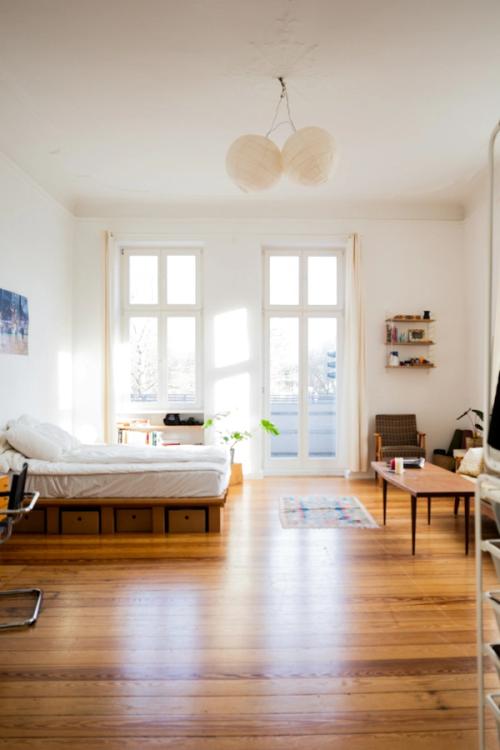 Two French doors separated by a wall