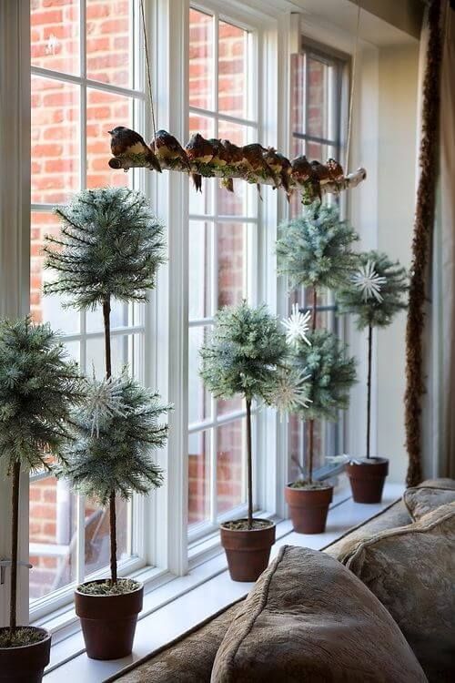 Window Decor Ideas for Christmas - Drape a Branch Over Your Window
