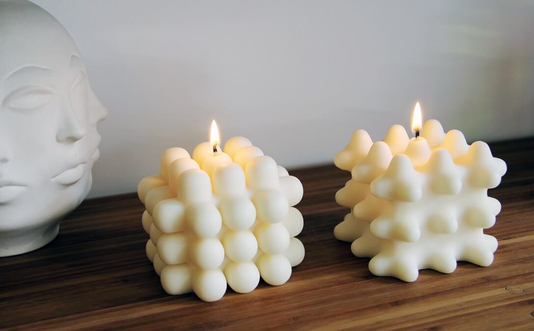 Geometric Bubble Candles - Modern Gift Idea