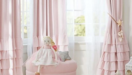 Pink Baby Doll Bedding Layered Window Valance 
