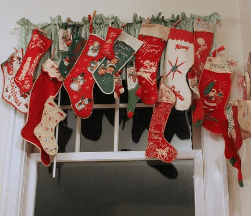 Window Decor Ideas for Christmas - Hang Stockings