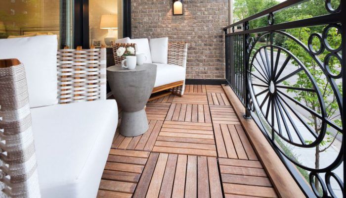 Wood deck tiles for balcony