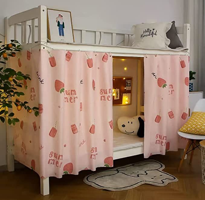 Bunk bed privacy curtains to the bed frame