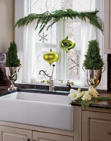 Window Decor Ideas for Christmas - Hang Rosemary and Pine Here and There