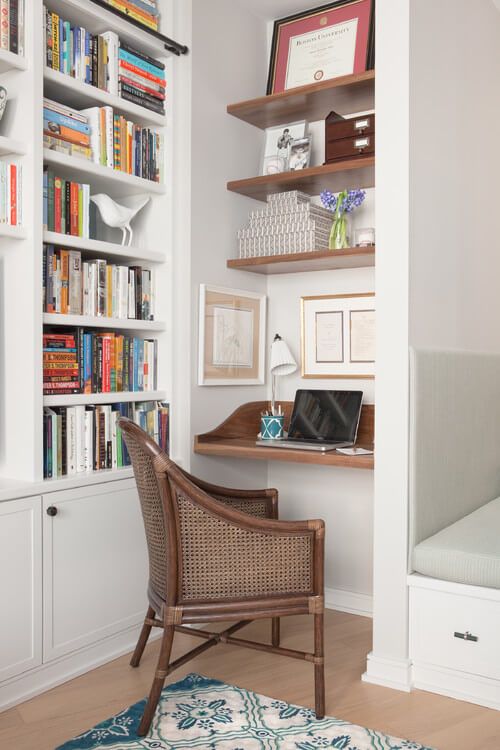 Try a Wall-Mounted Desk in a Home Office Guest Room