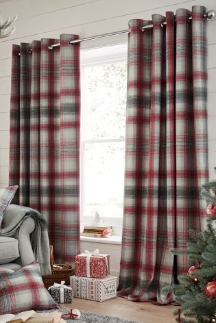 Window Decor Ideas for Christmas - Hang Festive Curtains