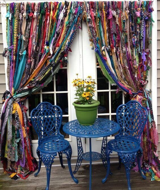 Unique Curtain Idea: Funky Boho Scarf Curtains