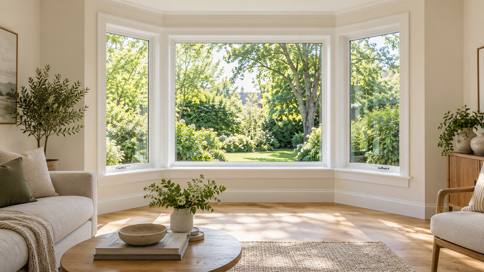 How to Hang Curtains in a Bay Window (No Drilling Required)