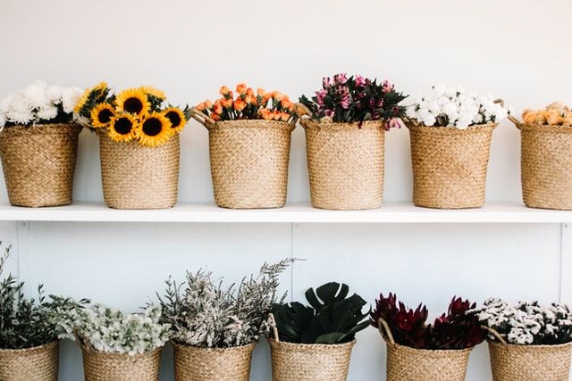 Baskets as planters