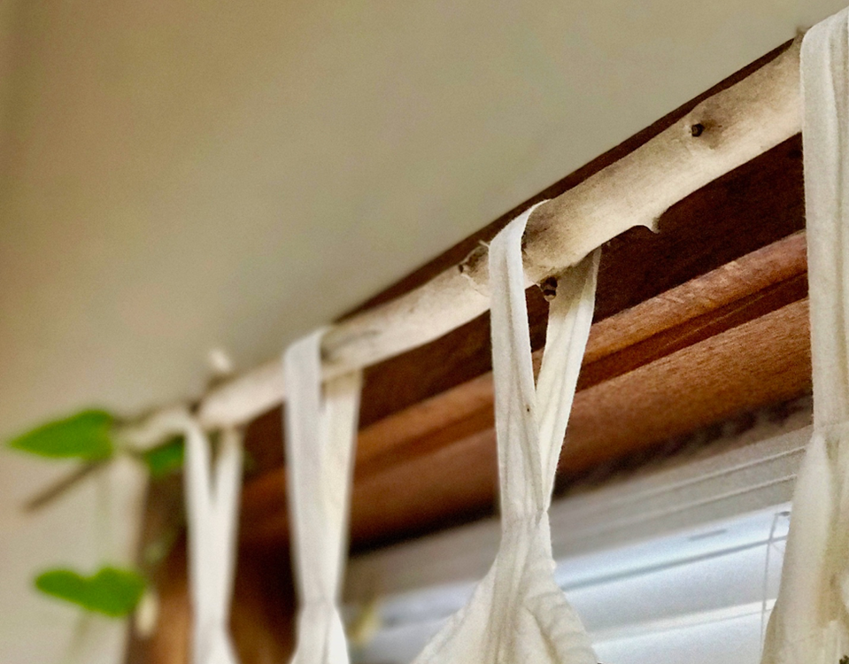 Driftwood curtain rod alternative