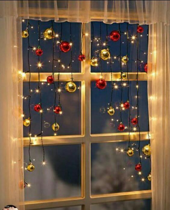 Window Decor Ideas for Christmas - Tie Up A Few Ornaments