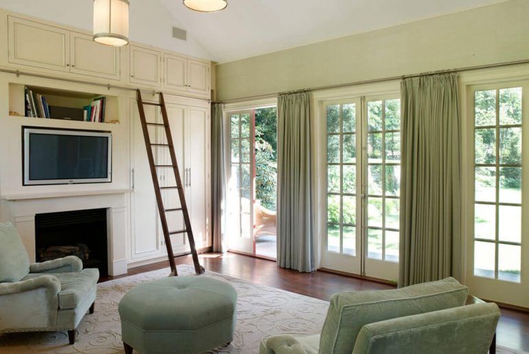 How To Hang Curtains On French Doors, How To Hang Curtain Rod Over Sliding Door