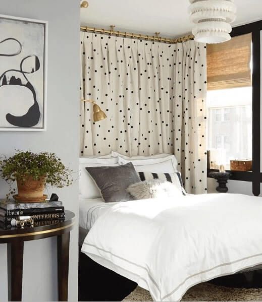 Unique Curtain Hanging Idea: Curtain Headboard