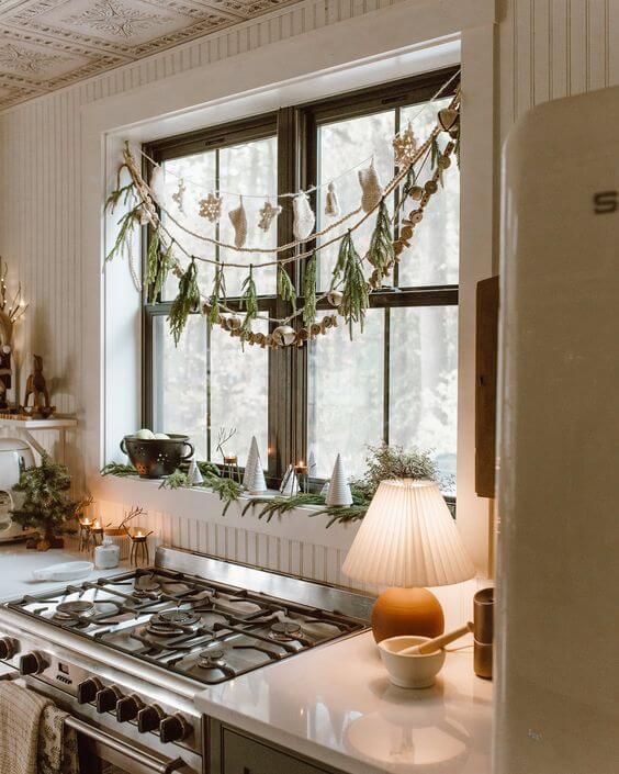 Window Decor Ideas for Christmas - Add a Christmas Garland