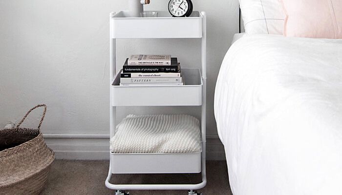 Utility cart as a nightstand