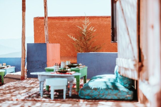 Vibrant porch in boho style