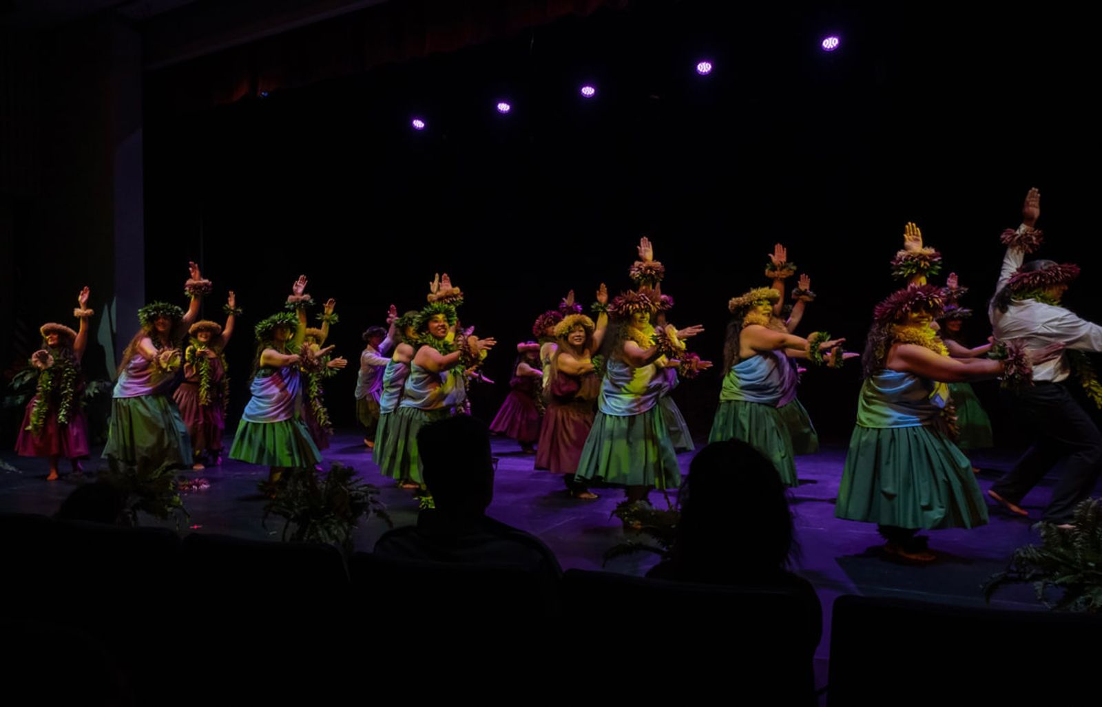 Hālau Hula I Ka Lā California performing on stage