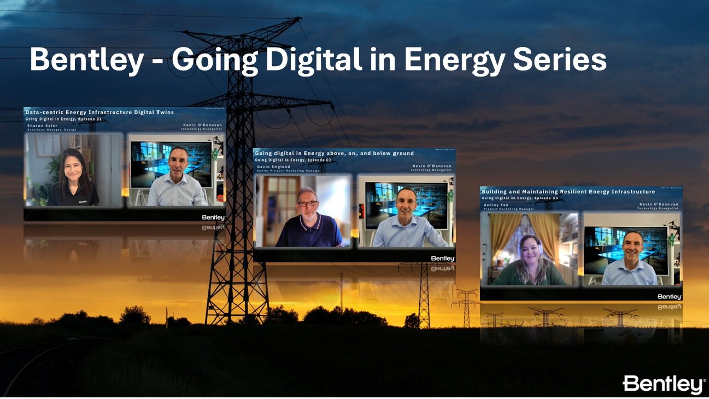 Bentley Going Digital in Energy series graphic showing the campaign and its conversations around digital energy infrastructure.