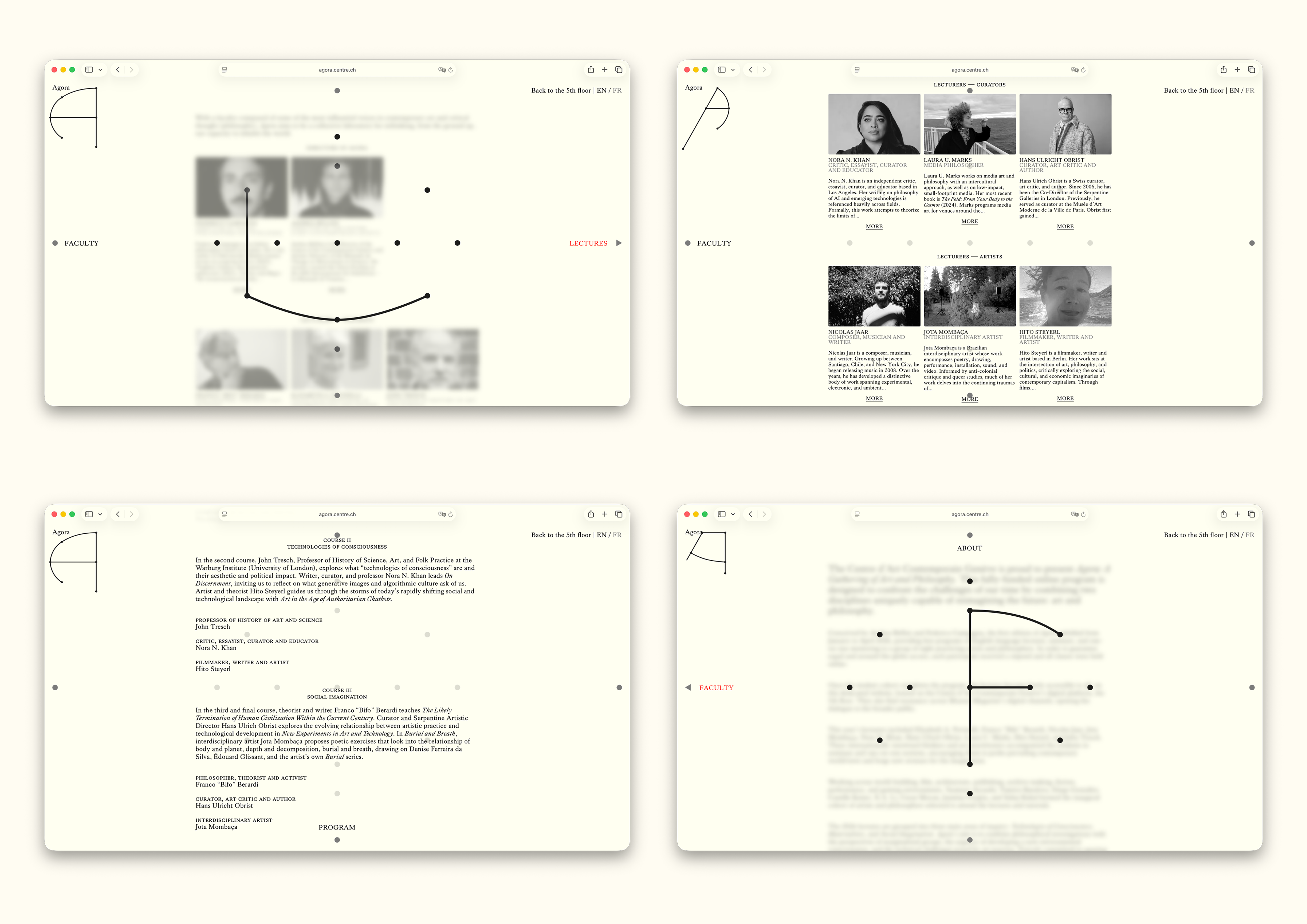 Visual Identity and Web Design for the digital-platform Agora: A Gathering of Art and Philosophy by the Centre d’Art Contemporain Genève – 2025 done at Mousse Magazine & Publishing