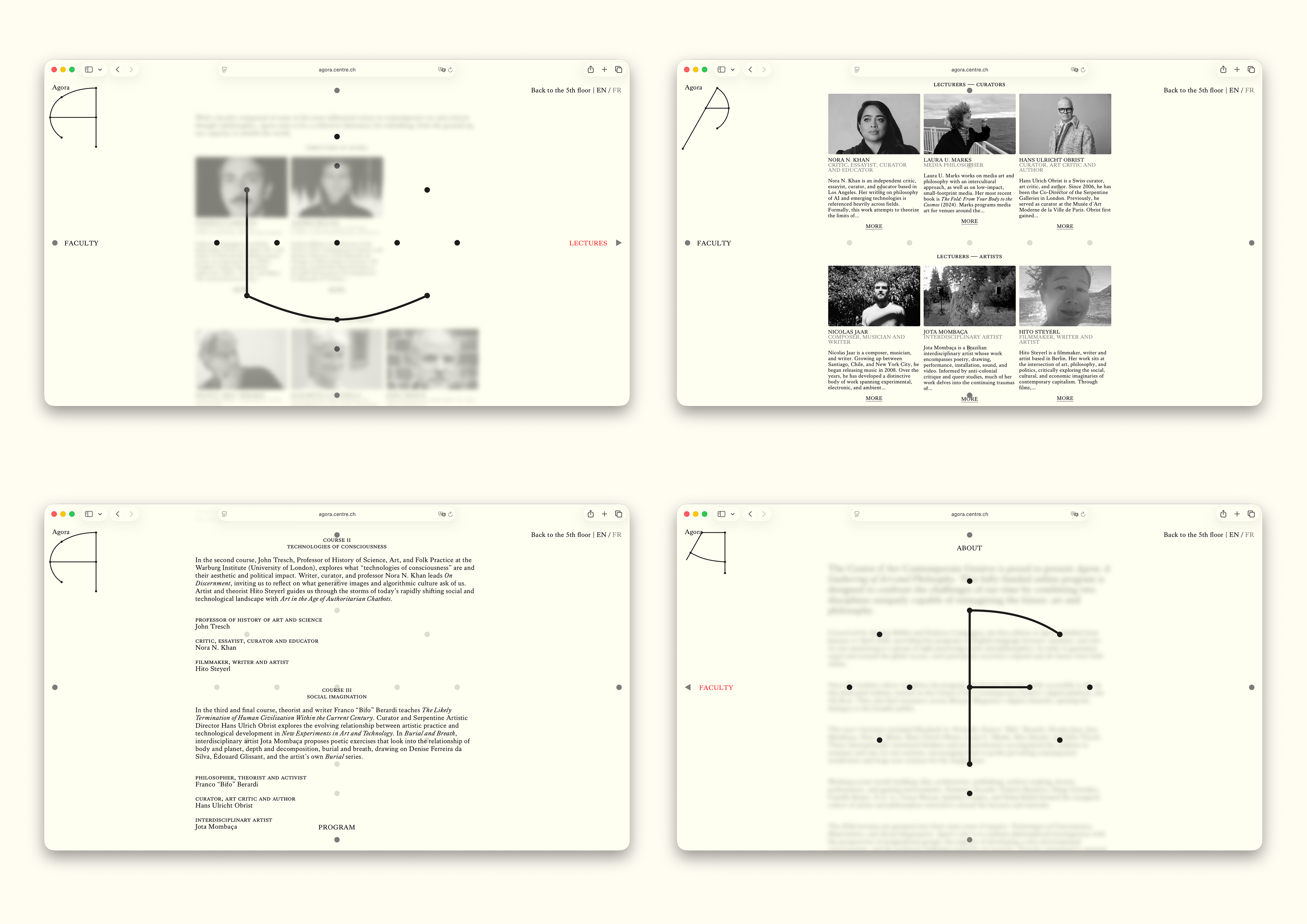 Visual Identity and Web Design for the digital-platform Agora: A Gathering of Art and Philosophy by the Centre d’Art Contemporain Genève – 2025 done at Mousse Magazine & Publishing
