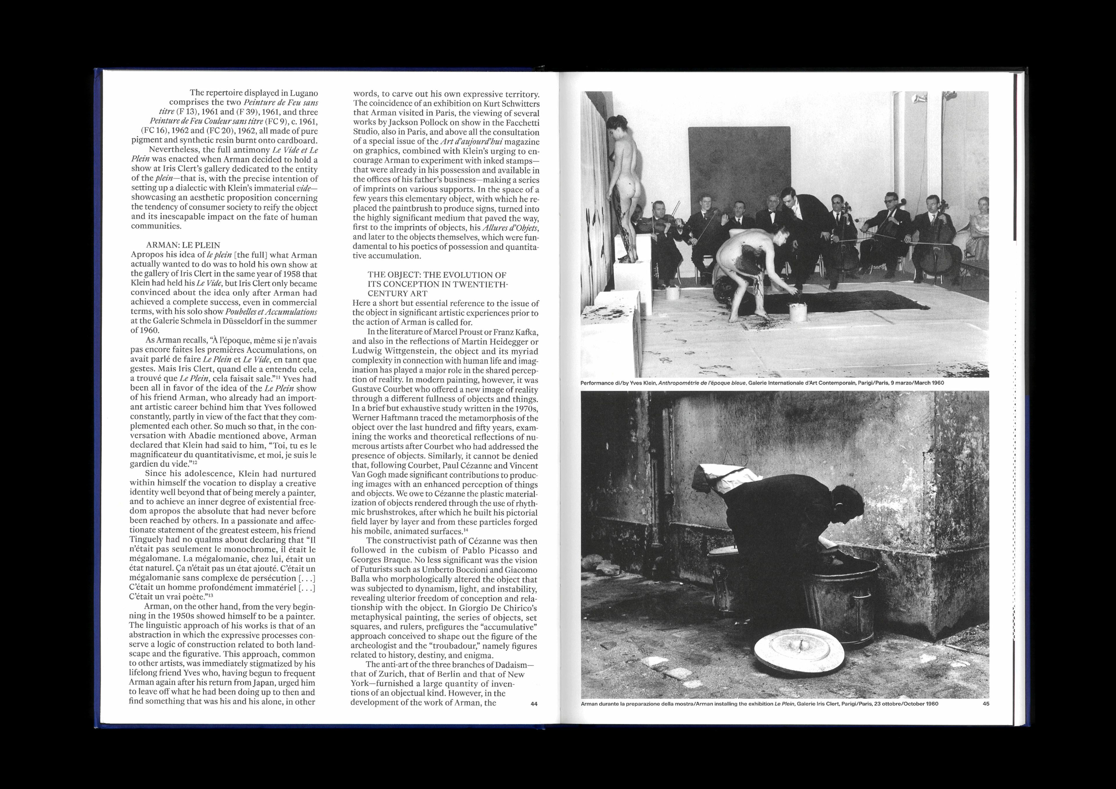 Catalogue and Visual Identity for the exhibition Yves Klein e Arman. Le Vide et Le Plein – Collezione Giancarlo e Danna Olgiati – 2024 done at Mousse Magazine & Publishing