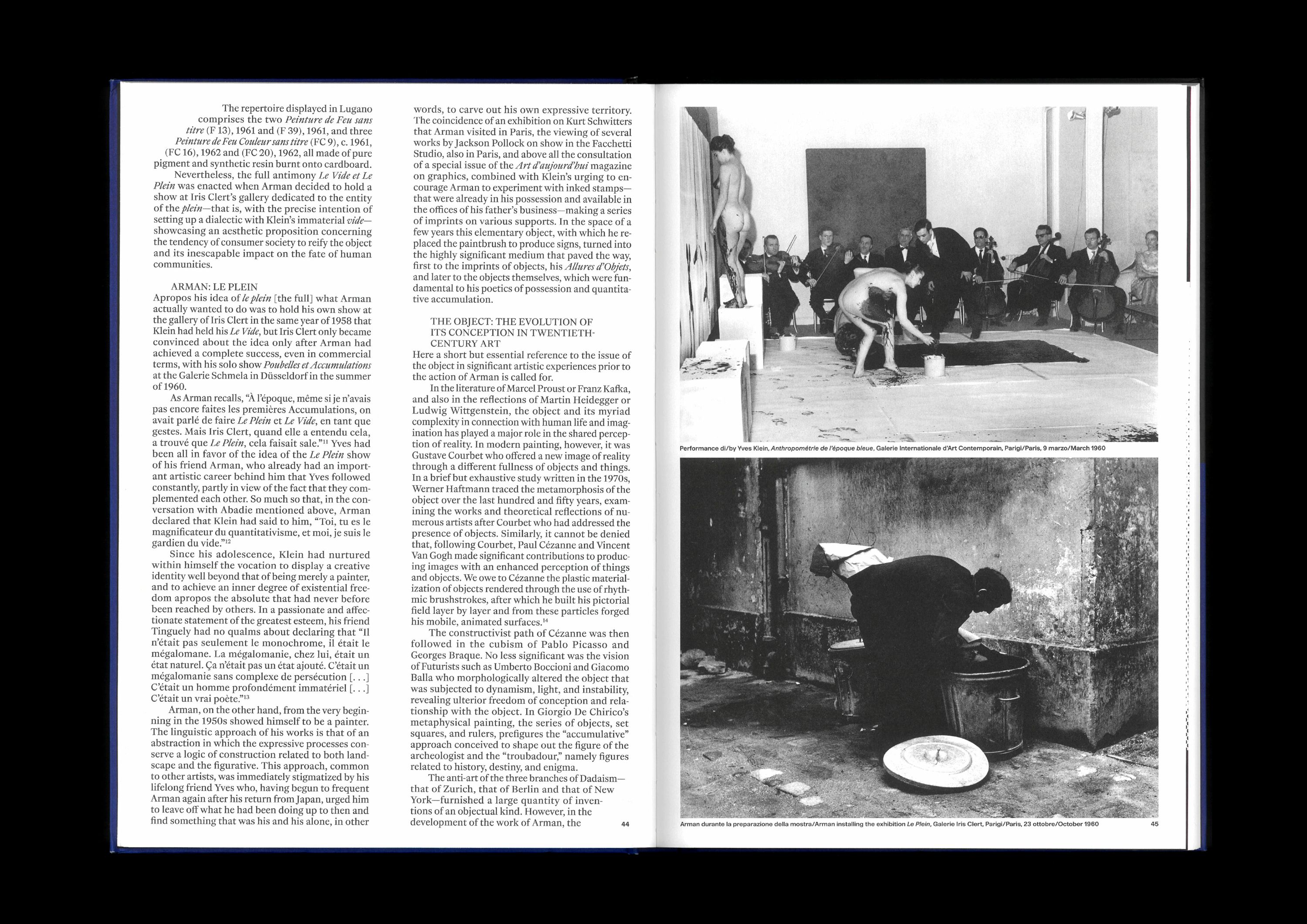 Catalogue and Visual Identity for the exhibition Yves Klein e Arman. Le Vide et Le Plein – Collezione Giancarlo e Danna Olgiati – 2024 done at Mousse Magazine & Publishing