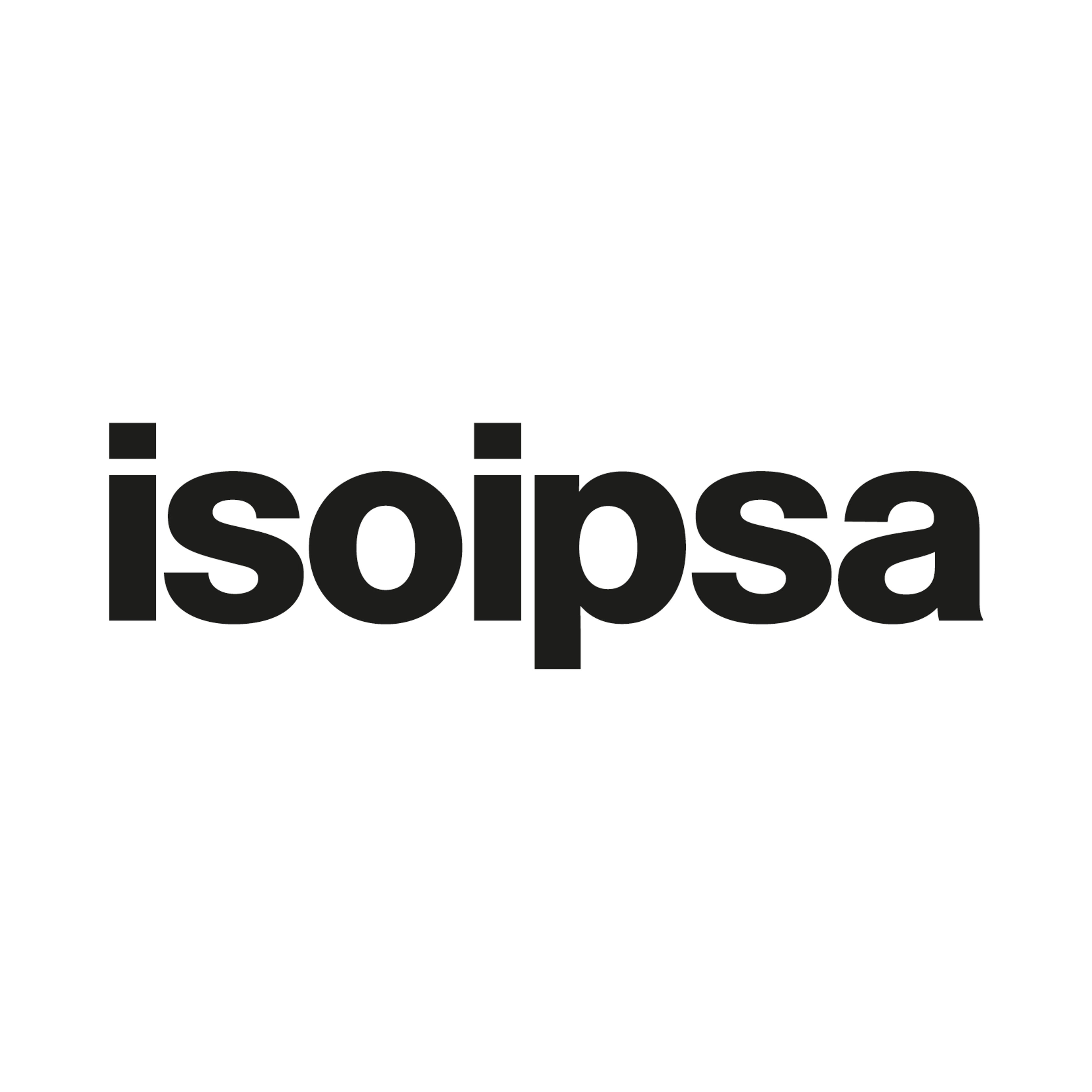 Visual Identity for isoipsa. glossy painted aluminium furniture for post-domestic environments – 2025