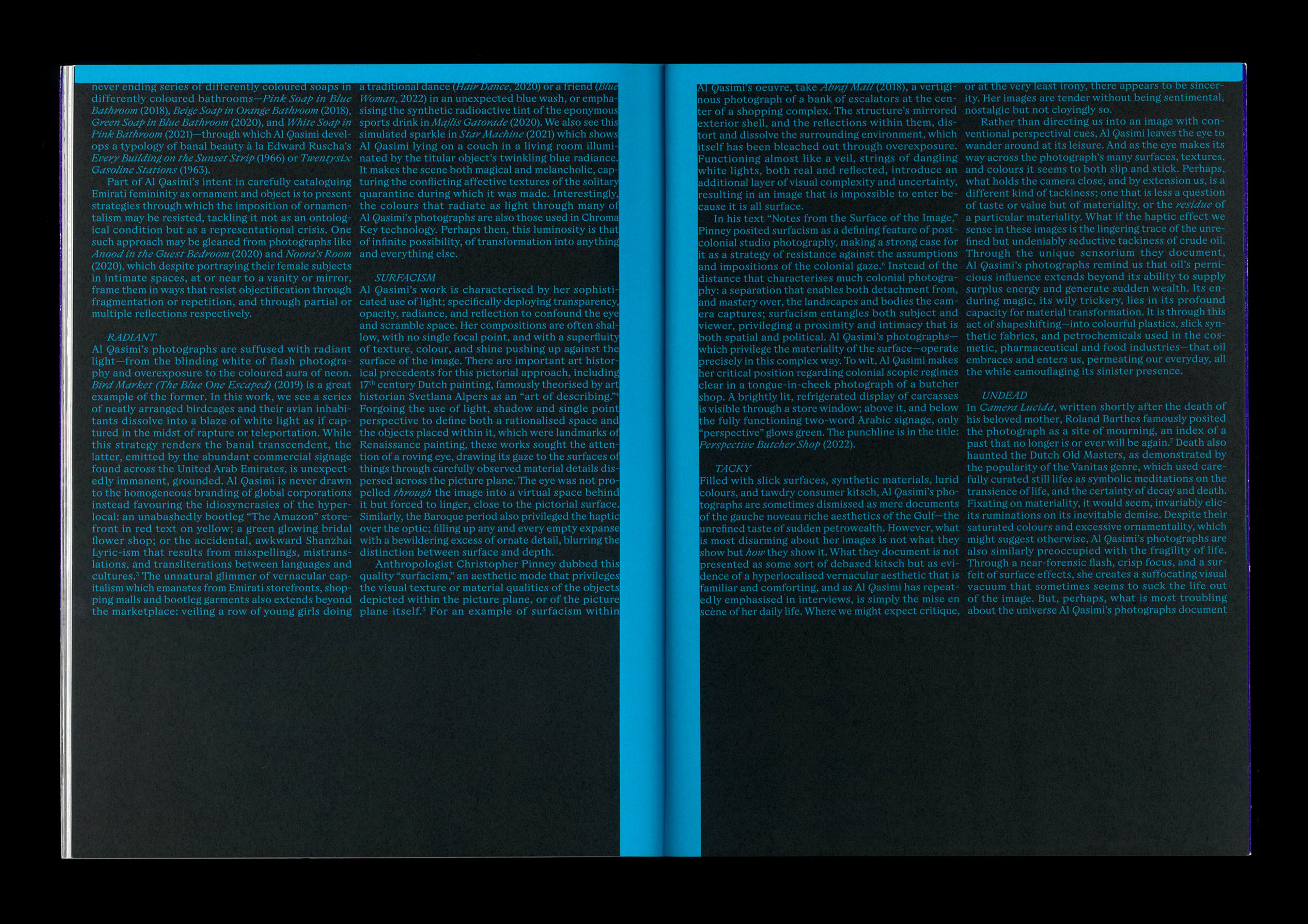 Book Design for Farah Al Qasimi: Star Machine, catalogue for the eponymous exhibition at the Art Gallery of Western Australia – 2023 done at Mousse Magazine & Publishing