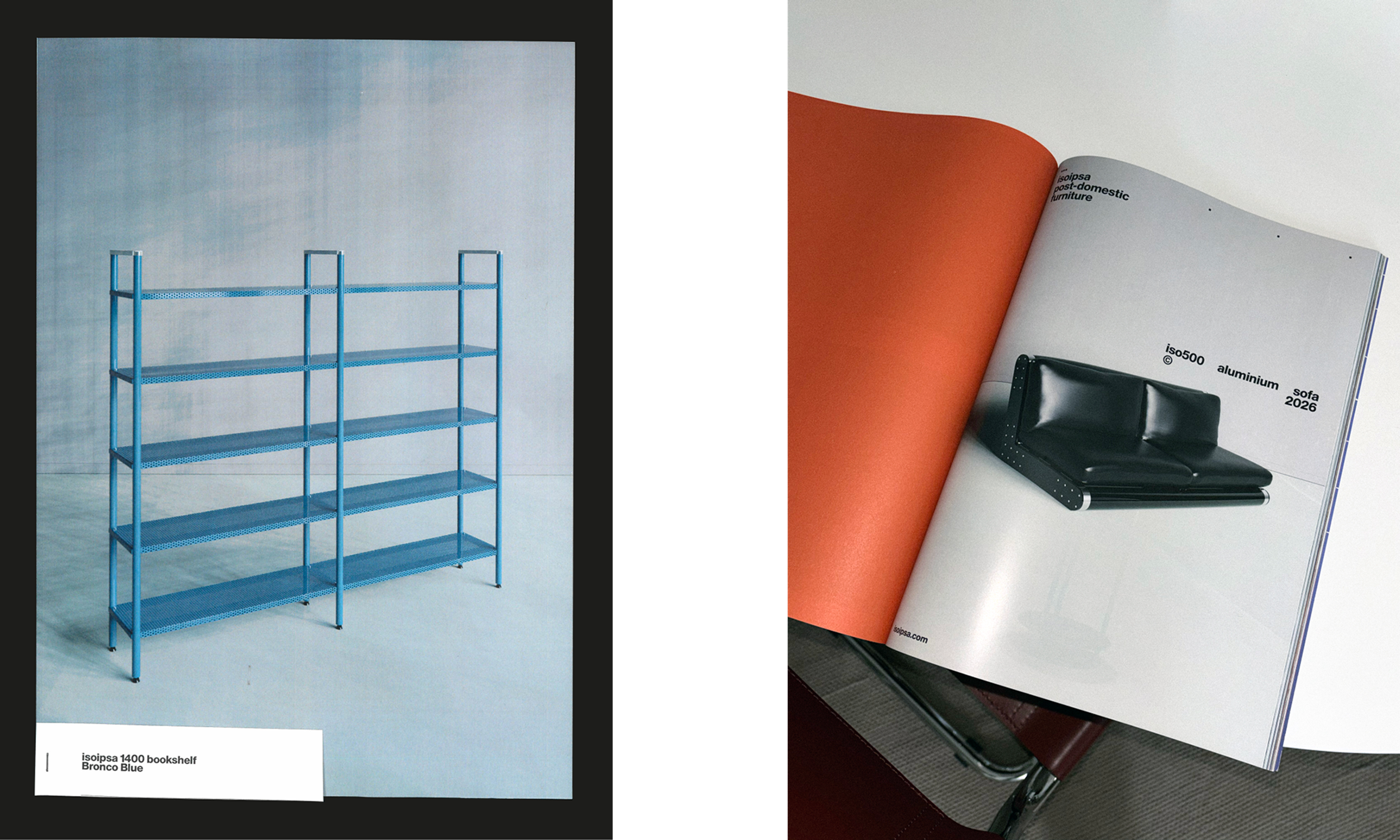 Visual Identity for isoipsa. glossy painted aluminium furniture for post-domestic environments – 2025