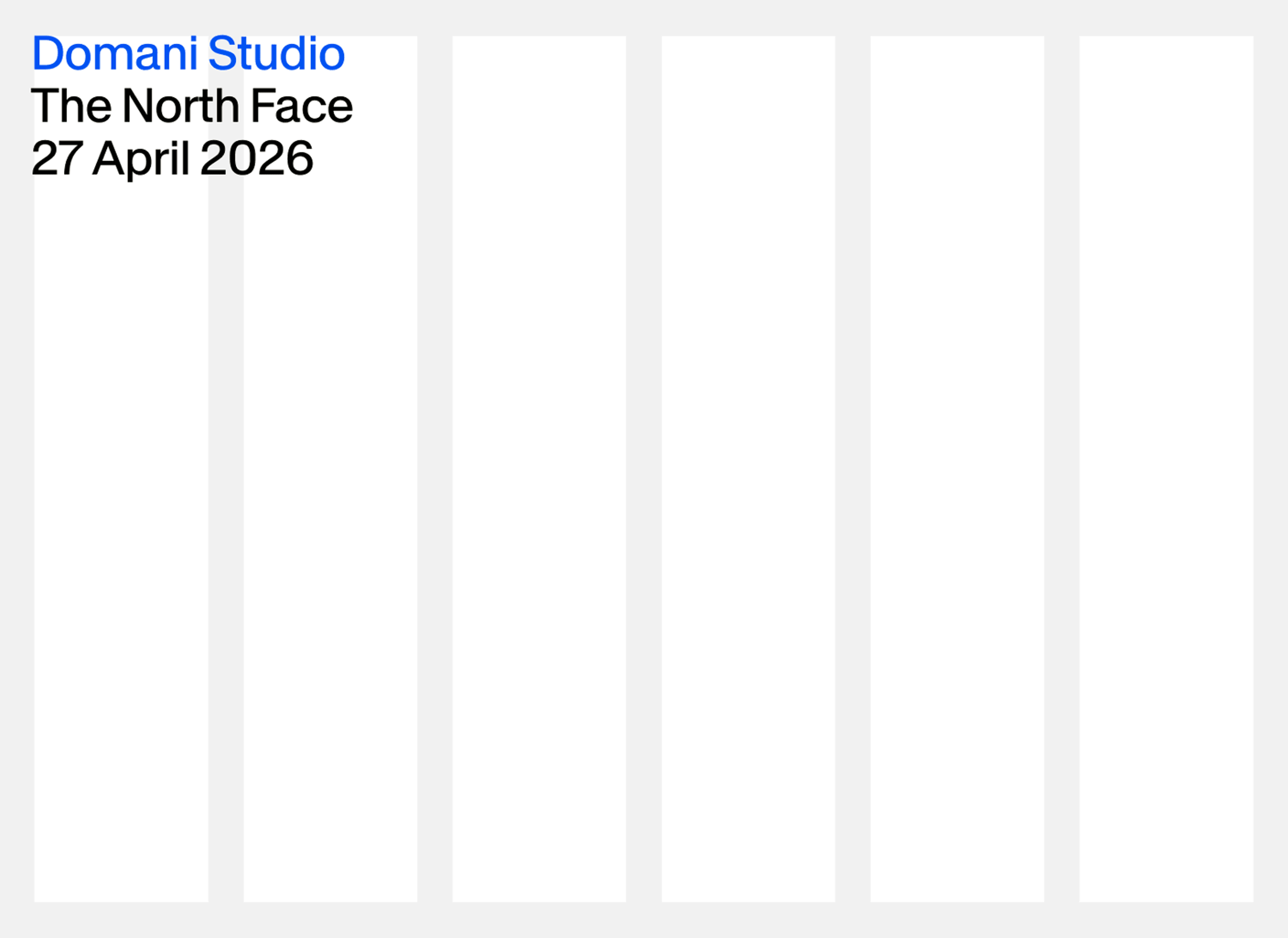 Visual Identity for Domani Studio, a boutique spatial design practice – 2026