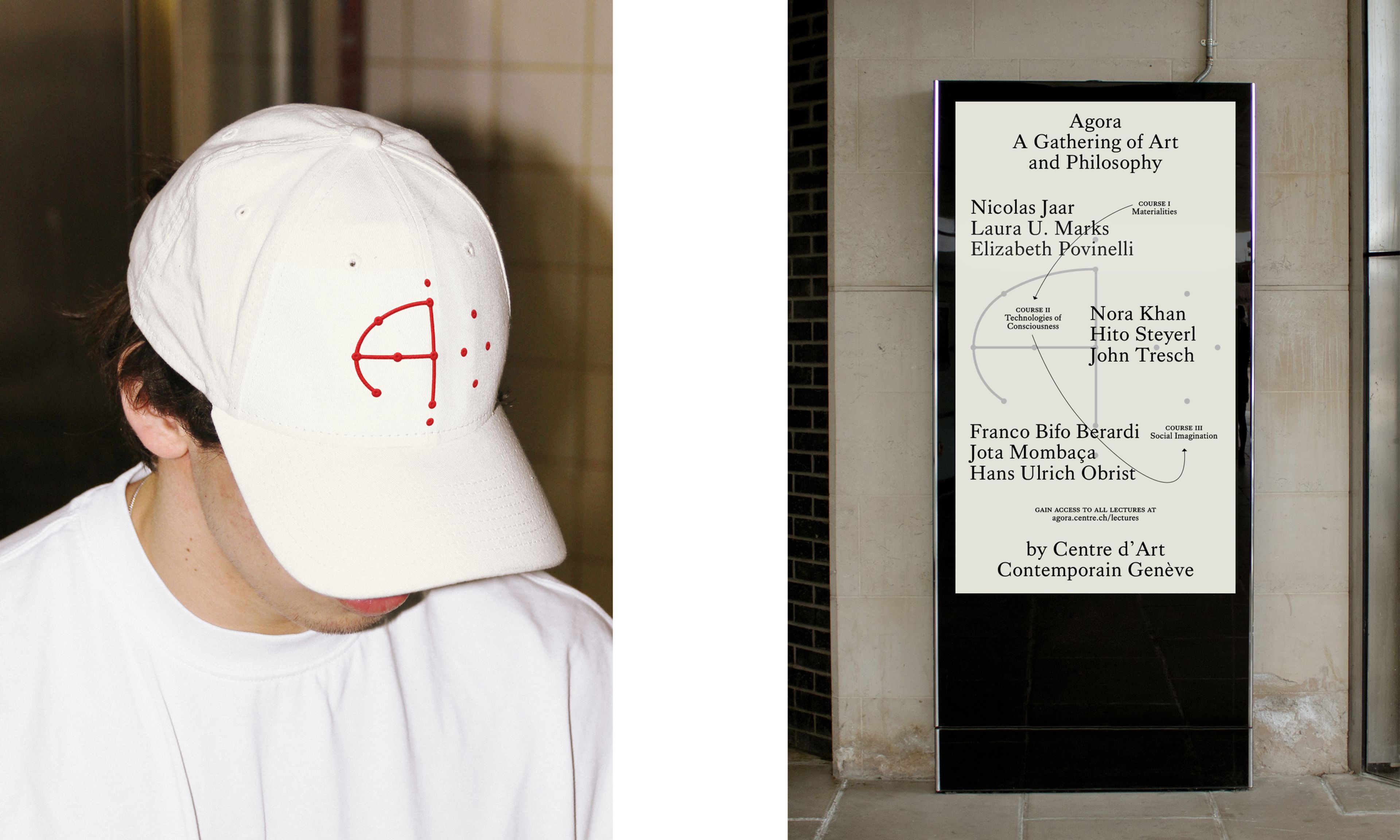 Visual Identity and Web Design for the digital-platform Agora: A Gathering of Art and Philosophy by the Centre d’Art Contemporain Genève – 2025 done at Mousse Magazine & Publishing