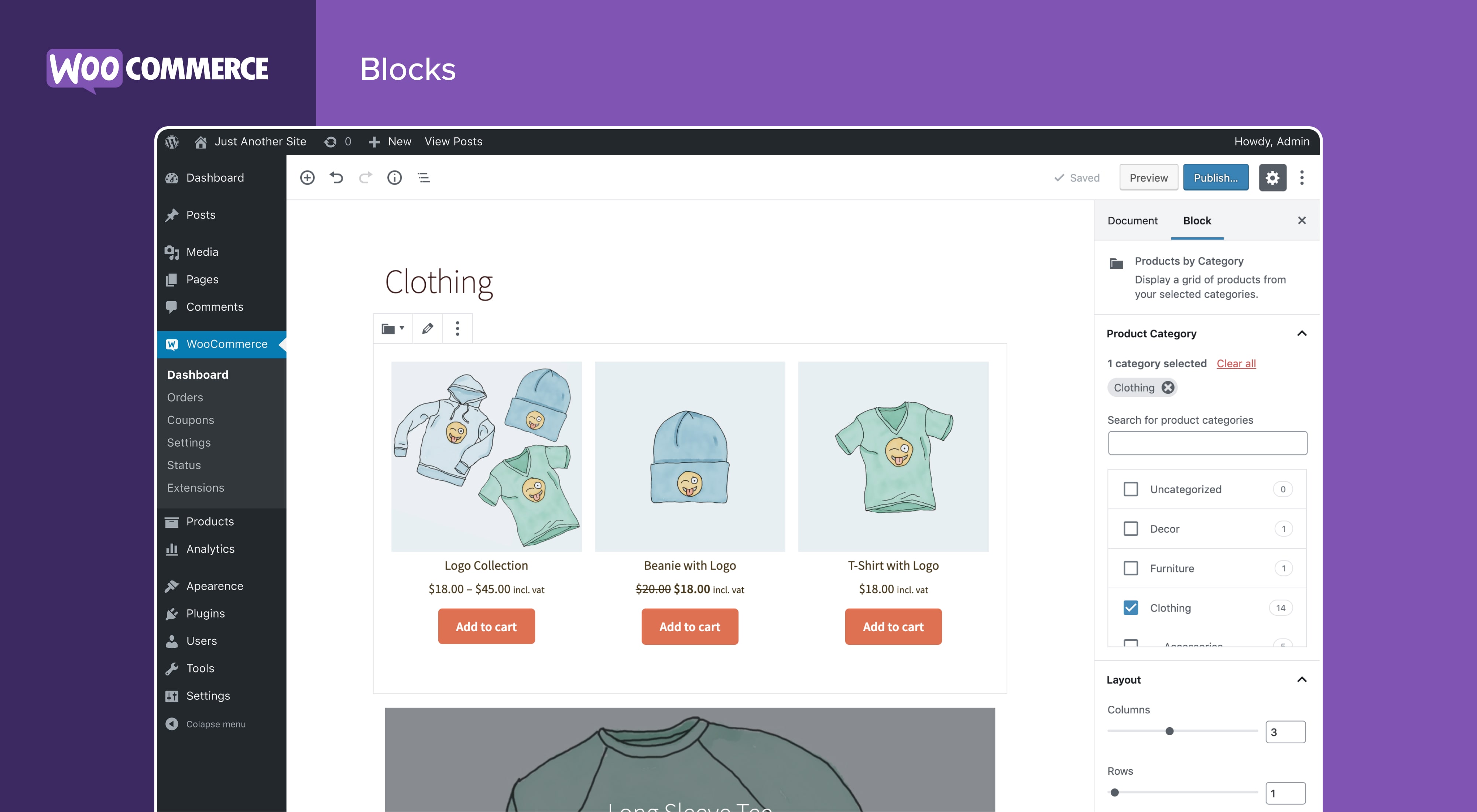 Woocommerce Blocks Dashboard
