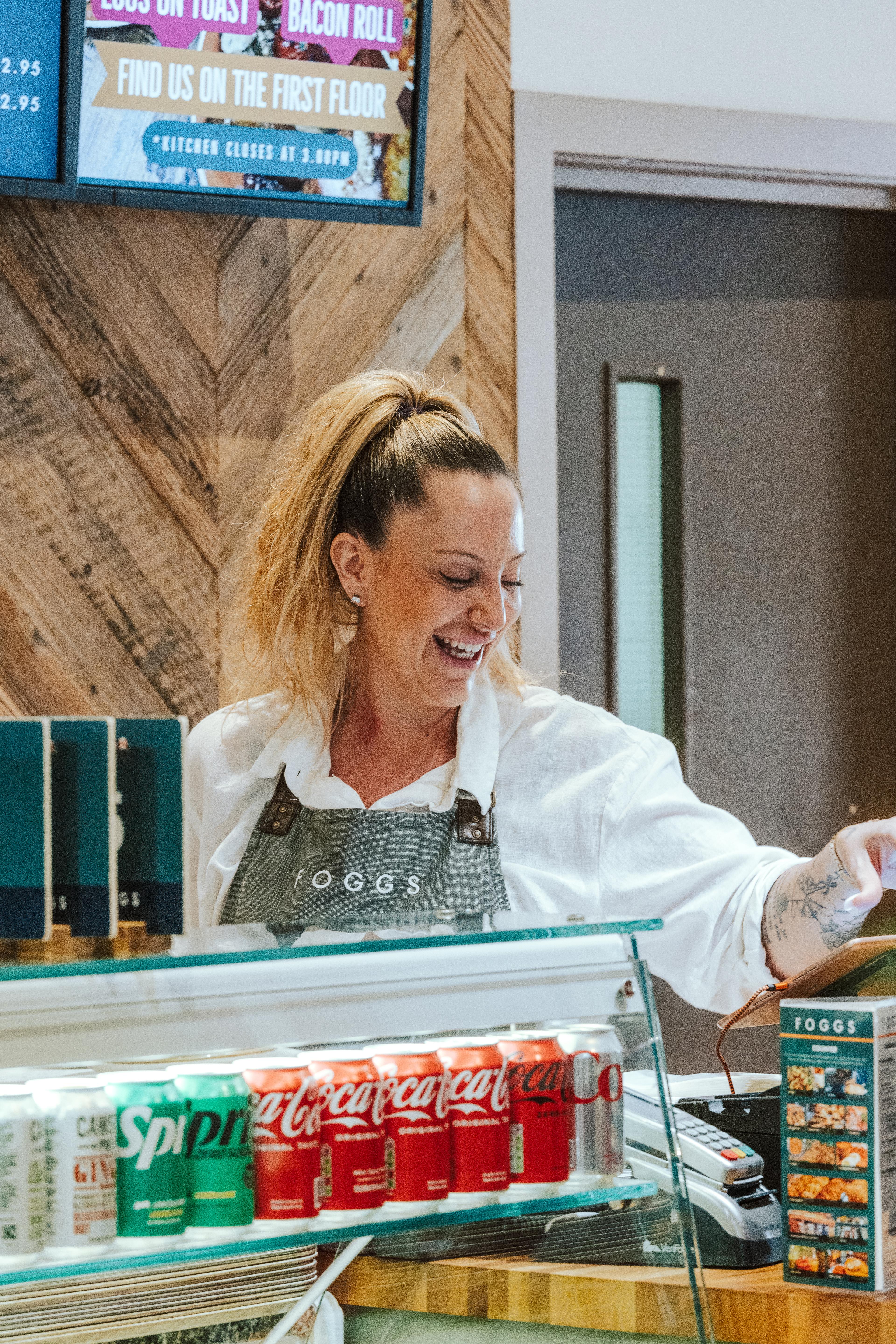 Windsor Royal Station Branch Manager Saphi working at Foggs