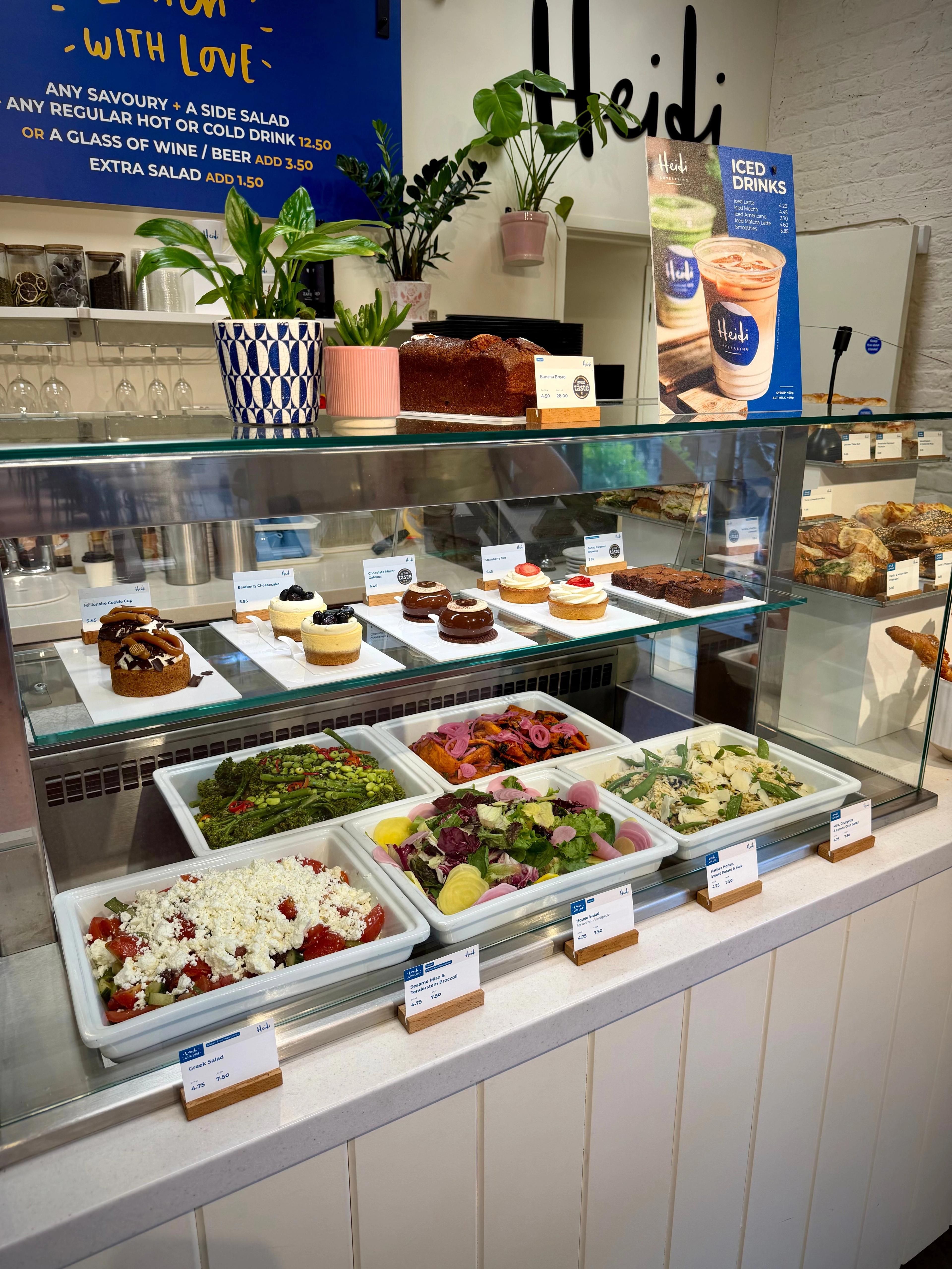 Chelsea Salad and Cakes display