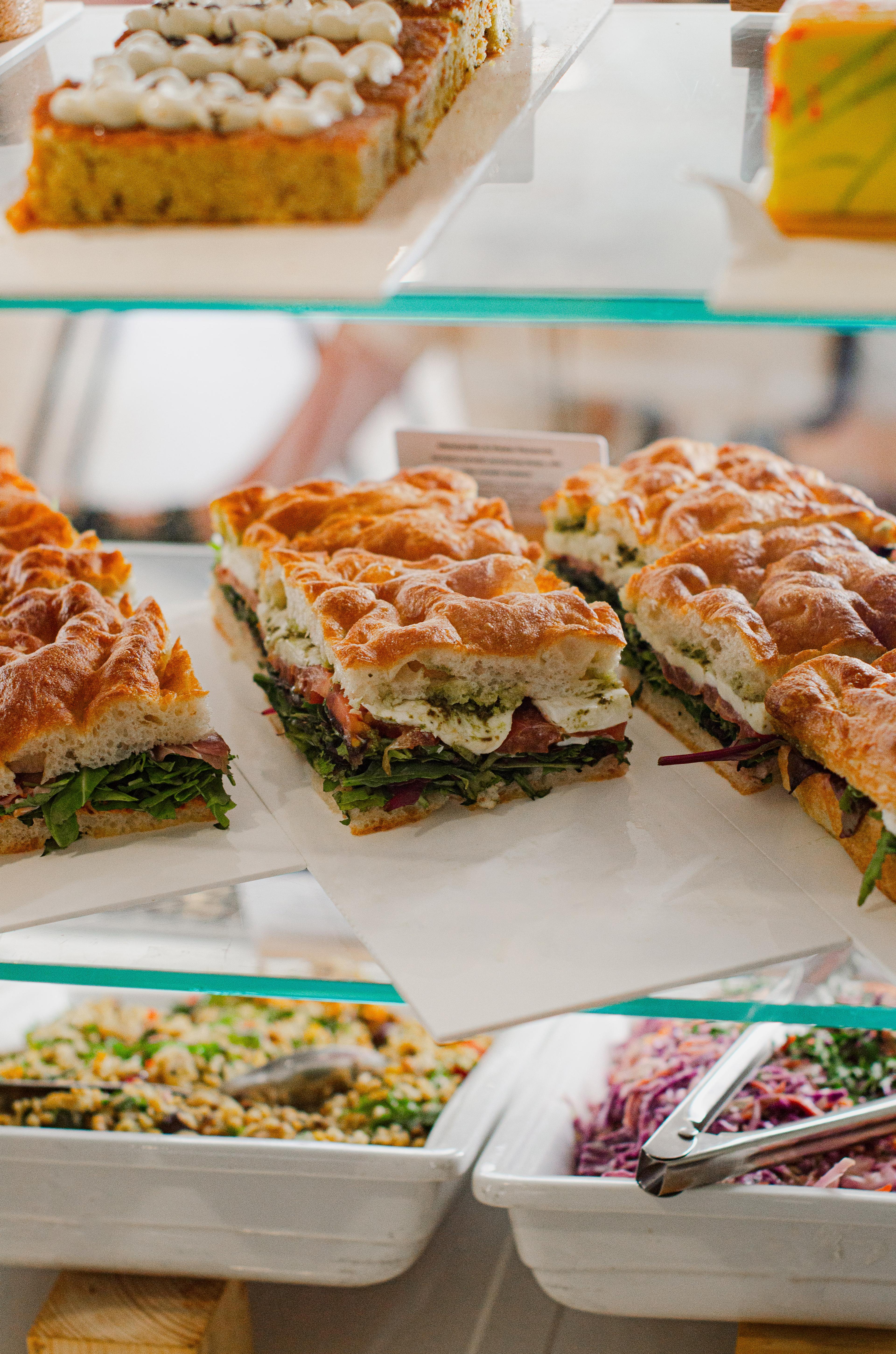 Focaccias on the counter