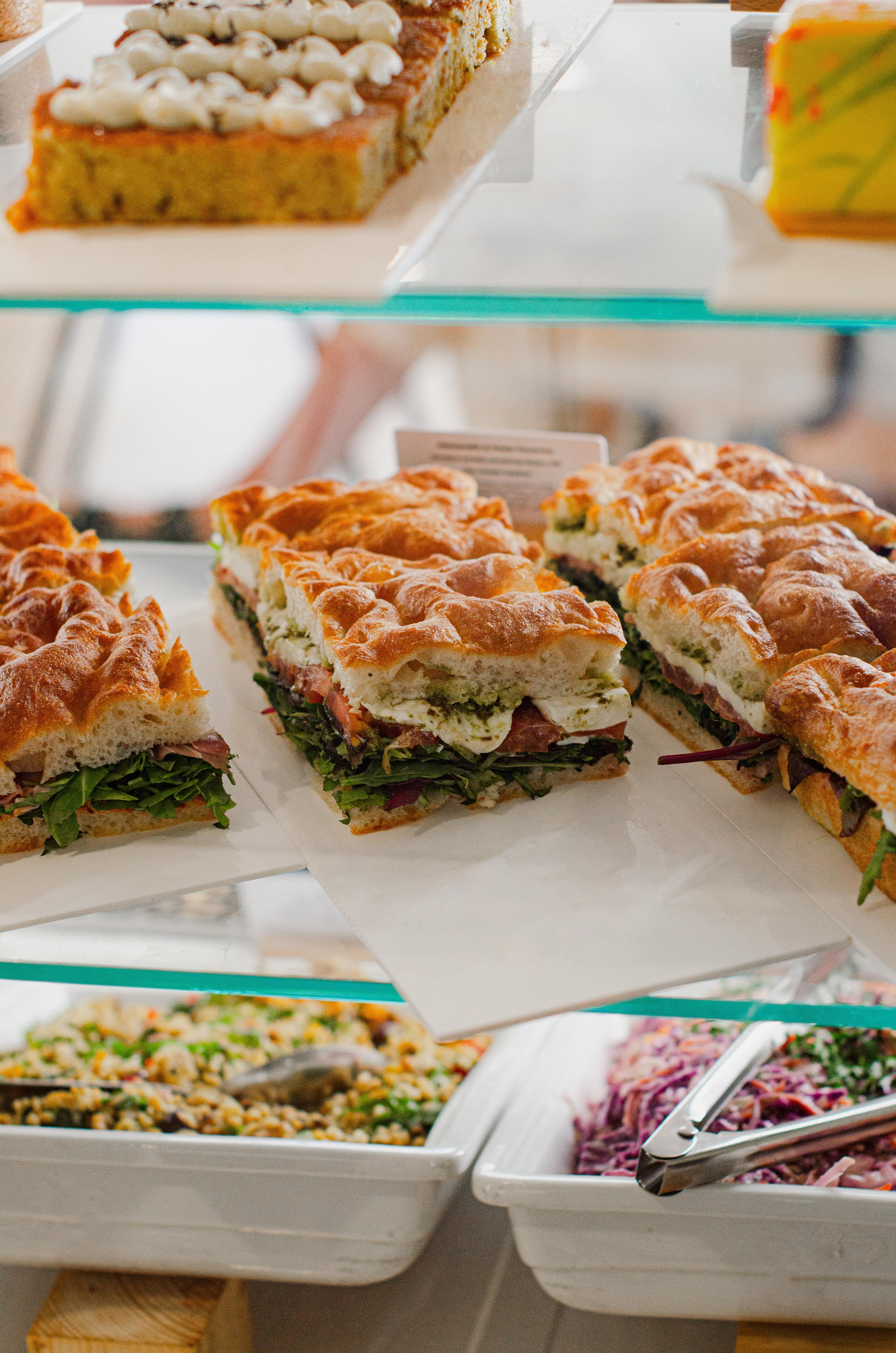 Focaccias on the counter