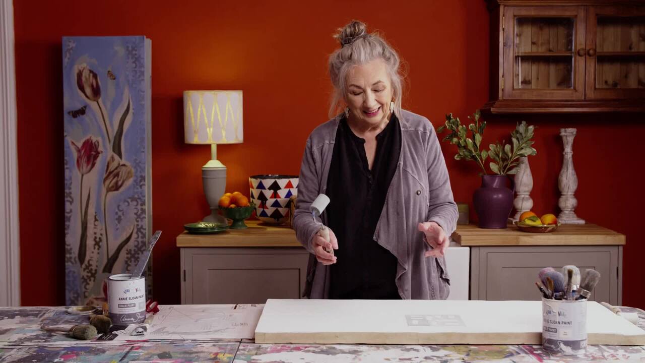 Painting a stencilled floor