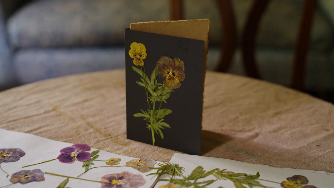 Pressed flower Christmas cards