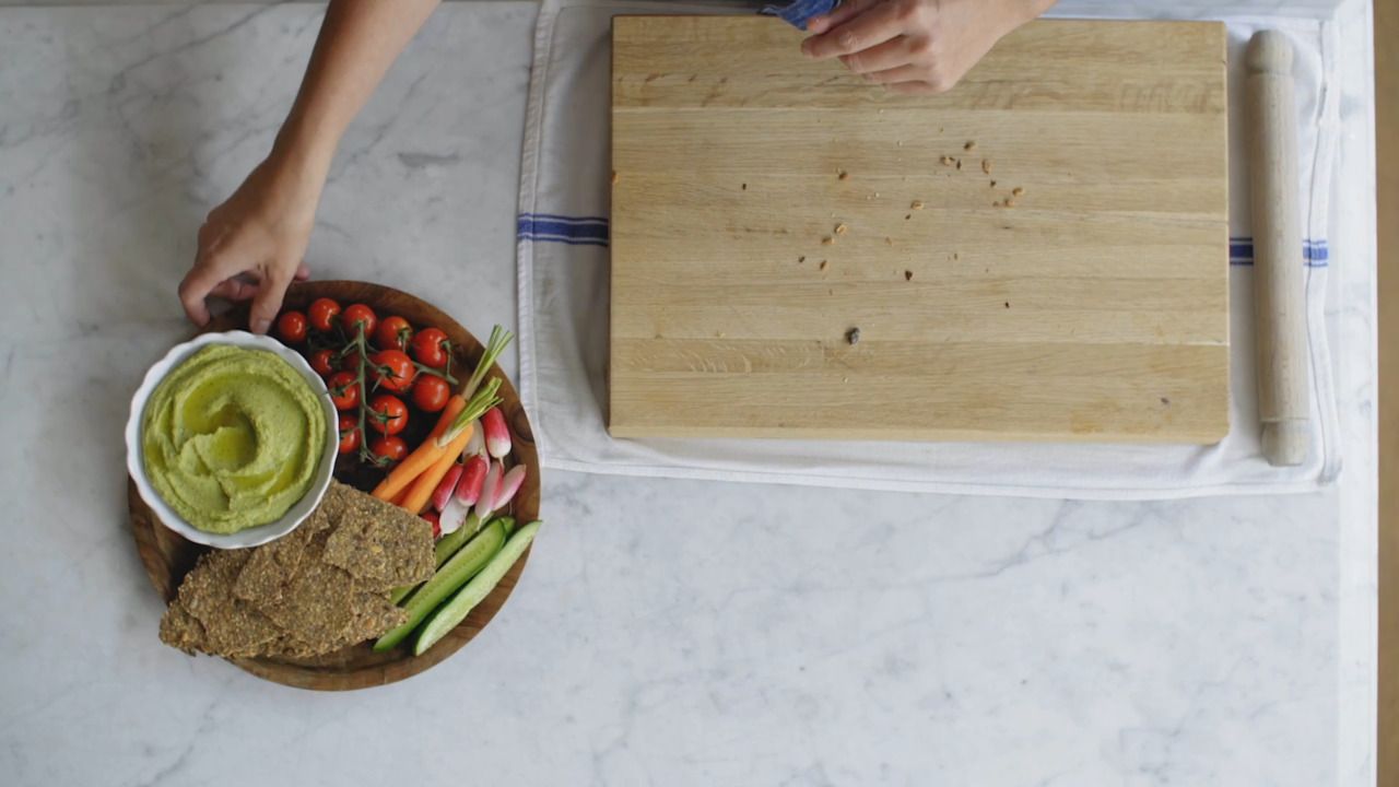Key recipe - crackers and hummus