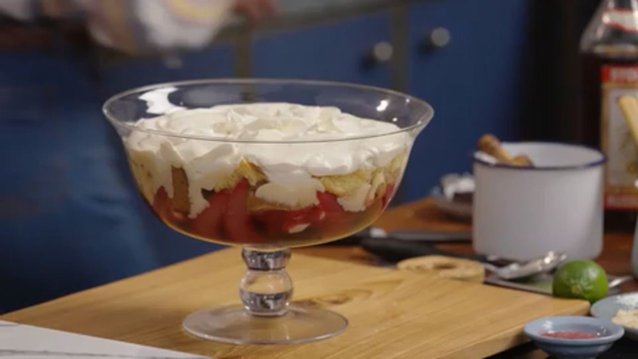 Hibiscus & pear trifle