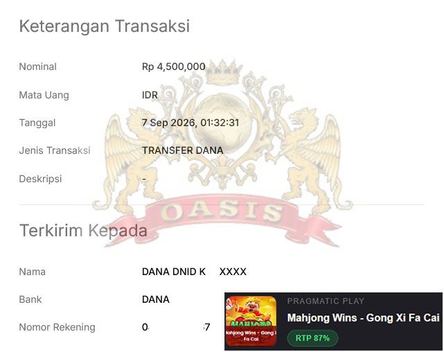BUKTI JACKPOT OASISTOGEL