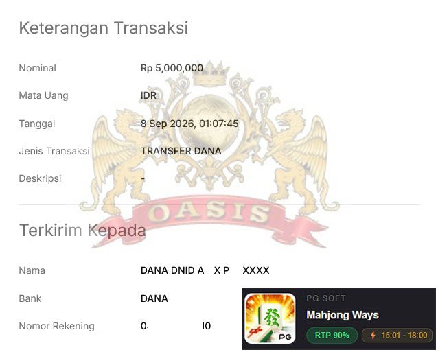 BUKTI JACKPOT OASISTOGEL