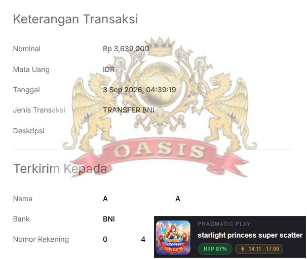 BUKTI JACKPOT OASISTOGEL