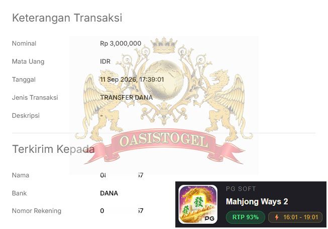 BUKTI JACKPOT OASISTOGEL