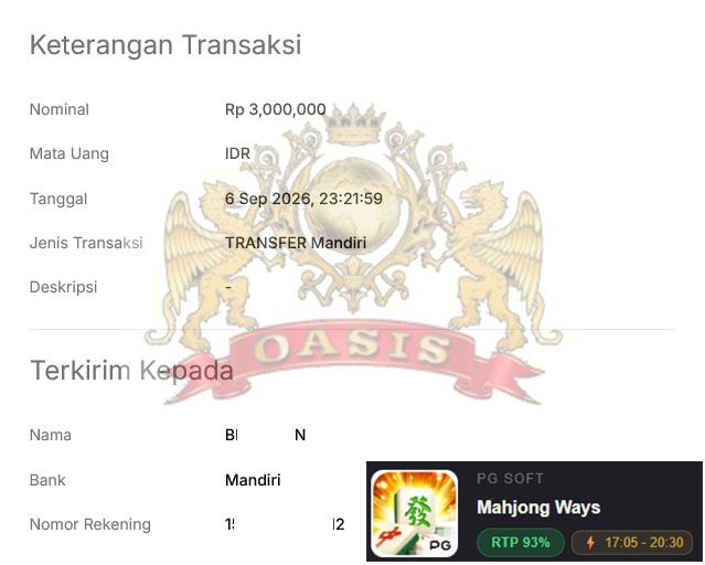 BUKTI JACKPOT OASISTOGEL