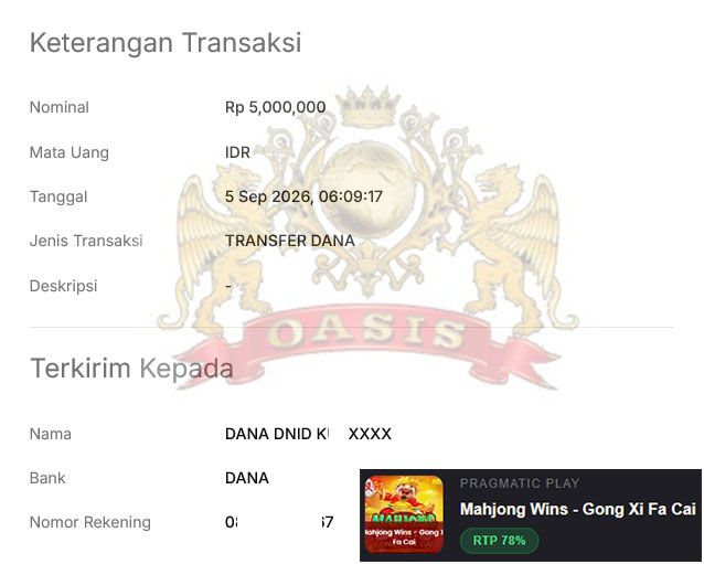 BUKTI JACKPOT OASISTOGEL